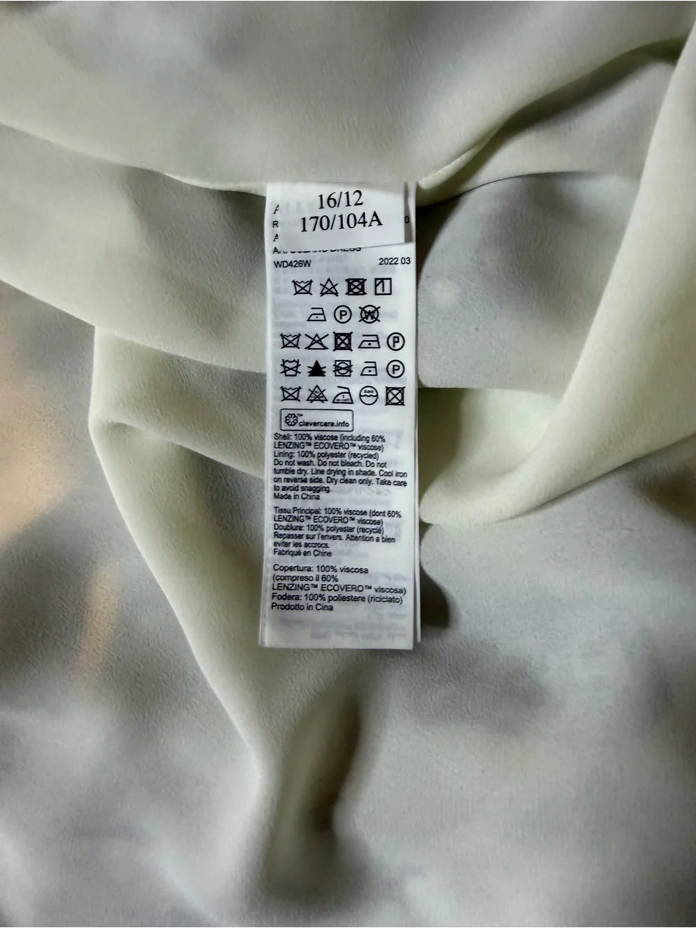AllSaints Ari Oceano Dress Blue White Seashell Print Ruffle Midi Dress Size 12 - Picture 6 of 9